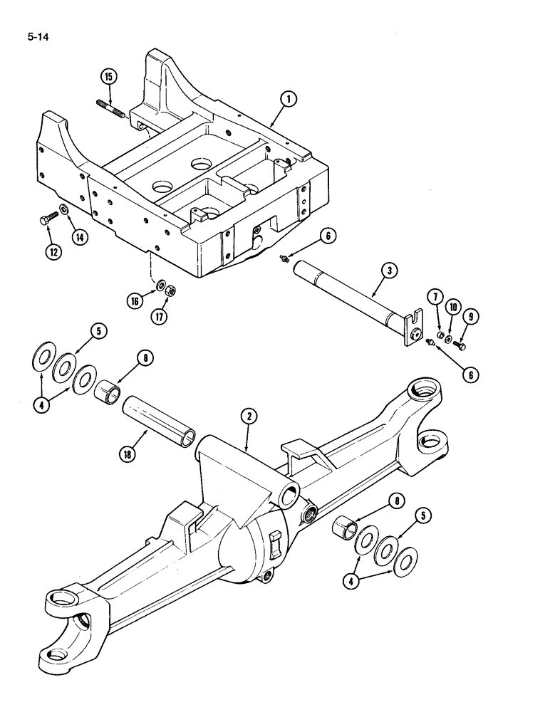 Схема запчастей Case IH 3394 - (5-14) - FRONT AXLE AND SUPPORT (05) - STEERING