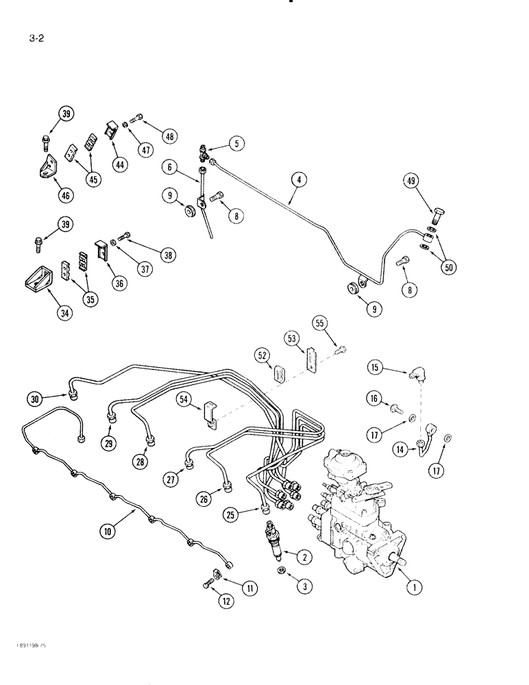 Схема запчастей Case IH 2096 - (3-002) - FUEL INJECTION SYSTEM, 6TA-590 ENGINE (03) - FUEL SYSTEM