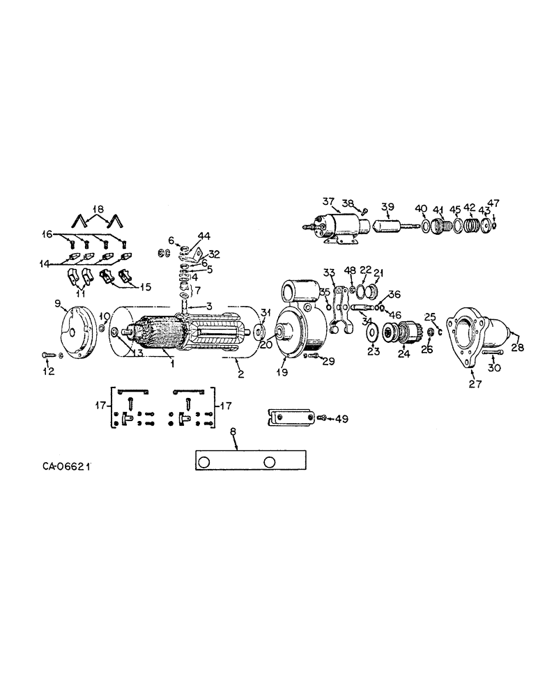 Схема запчастей Case IH 3388 - (08-25) - ELECTRICAL, CRANKING MOTOR, DELCO REMY (06) - ELECTRICAL