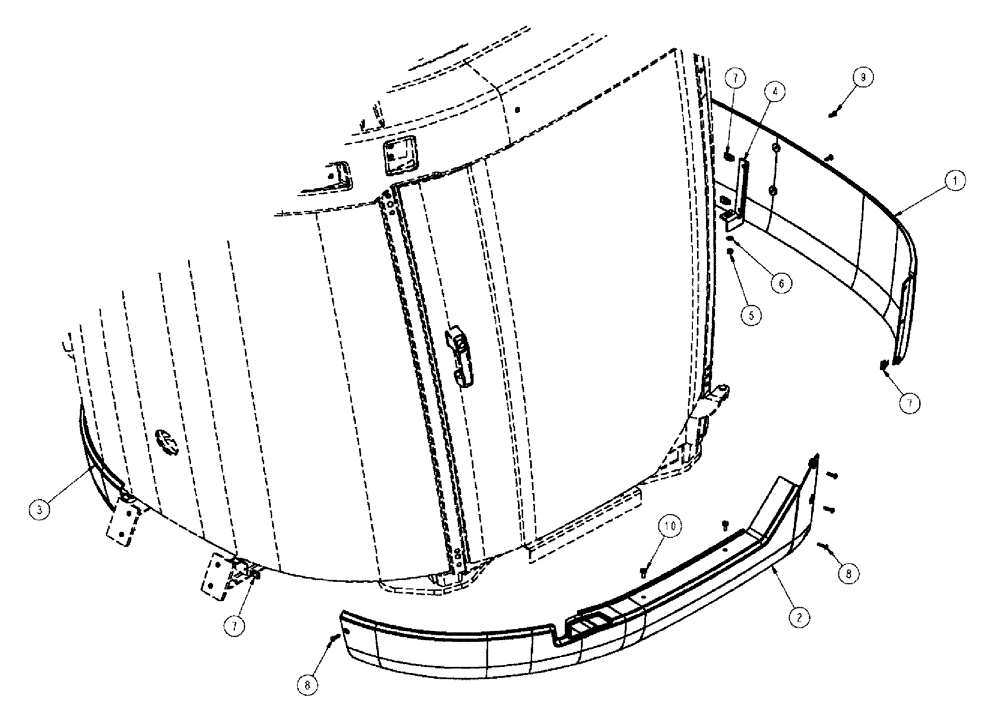 Схема запчастей Case IH TITAN 3520 - (01-006) - CAB SKIRT GROUP (10) - CAB