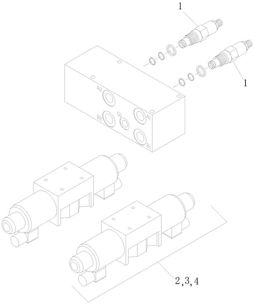 Схема запчастей Case IH A7700 - (B05.02[01]) - Hydraulic Valve {Sidetrim} (07) - HYDRAULICS