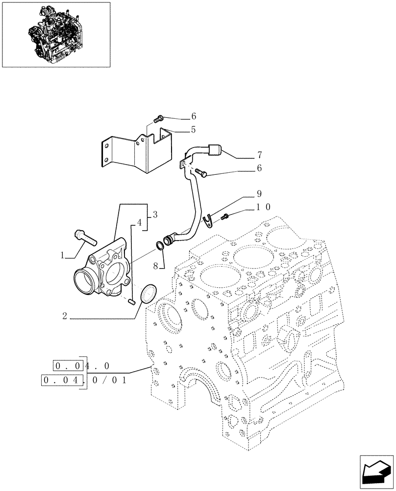 Схема запчастей Case IH MXU115 - (0.32.3) - ENGINE COOLING SYSTEM PIPING (01) - ENGINE