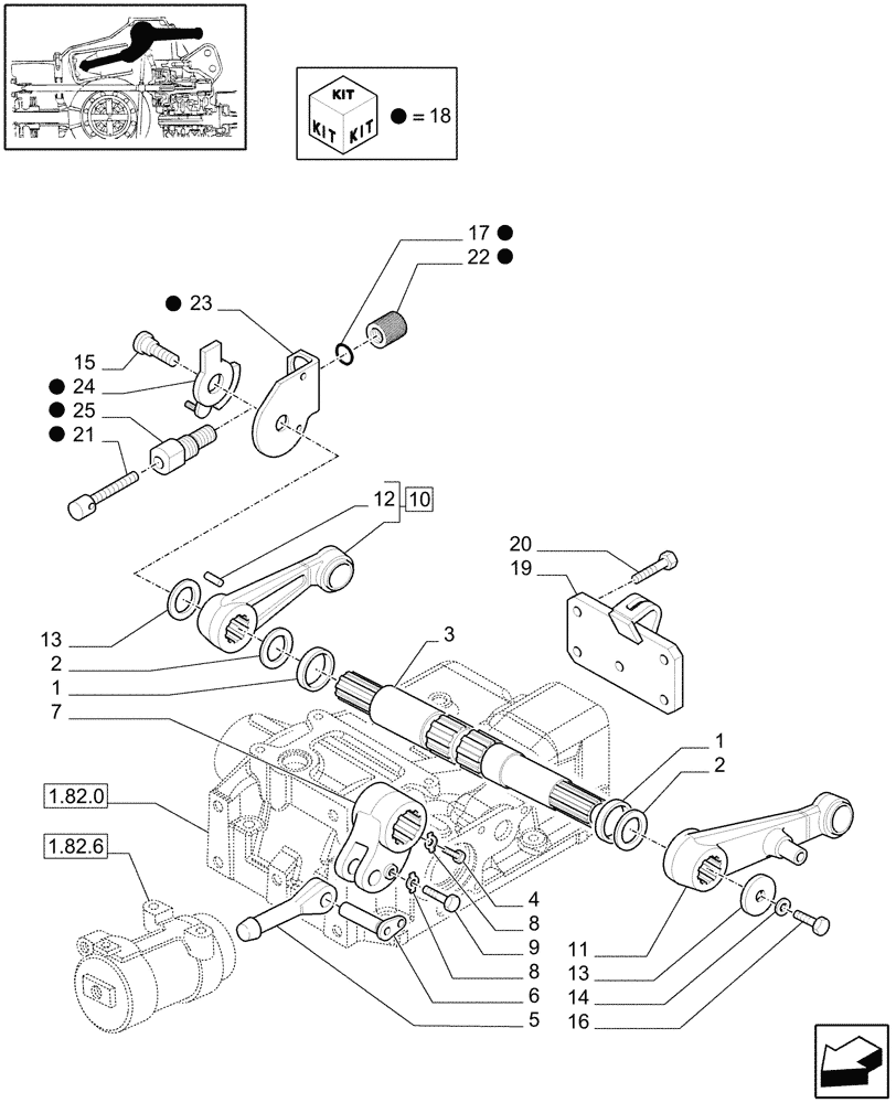 Схема запчастей Case IH MAXXUM 115 - (1.82.8[01]) - LIFTER, ROCK SHAFT AND ASSOCCIATES (07) - HYDRAULIC SYSTEM