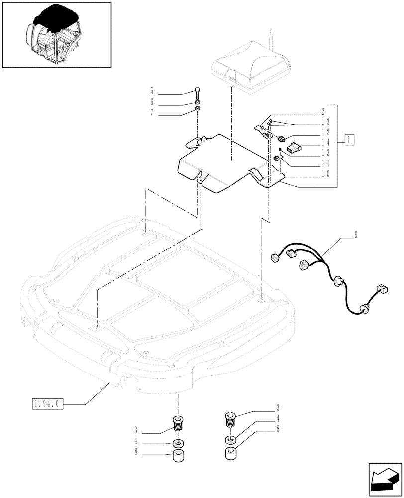 Схема запчастей Case IH PUMA 165 - (1.94.0/04) - (VAR.190) AUTO GUIDANCE STEERING SYSTEM - BRACKET AND ANTENNA (10) - OPERATORS PLATFORM/CAB