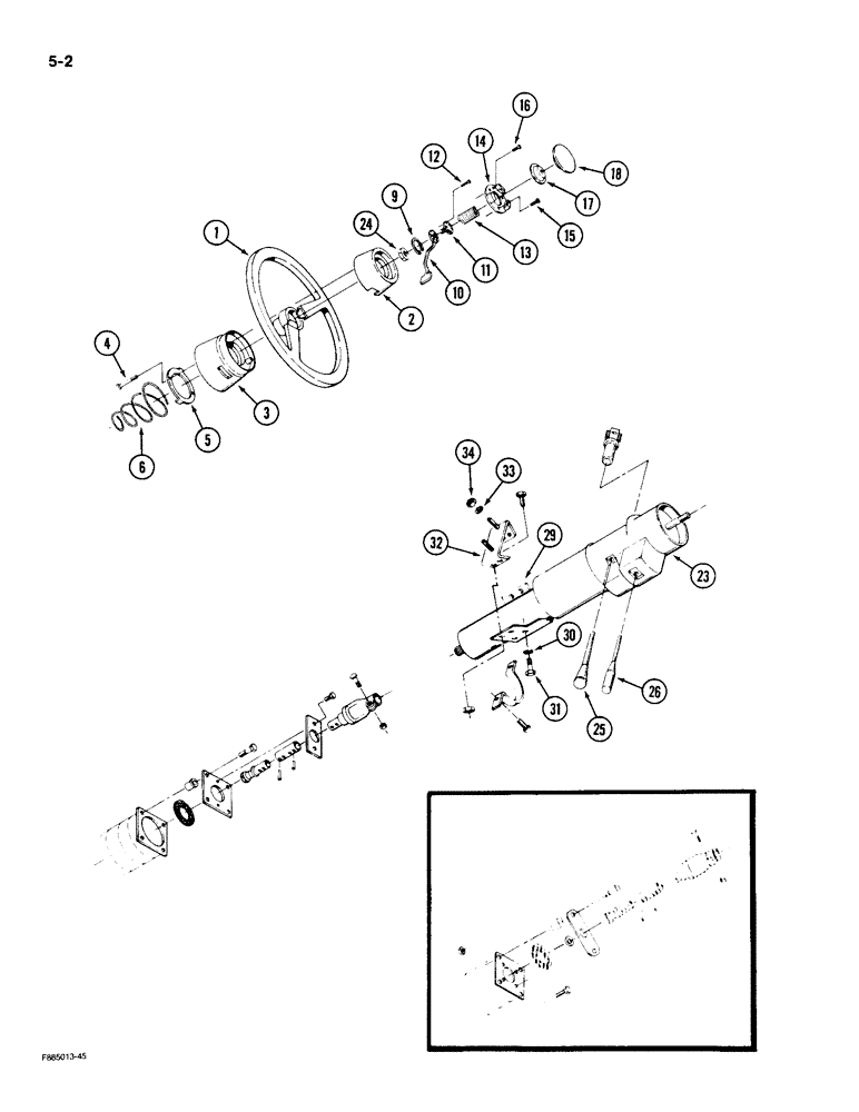 Схема запчастей Case IH 9190 - (5-02) - WHEEL AND COLUMN (05) - STEERING