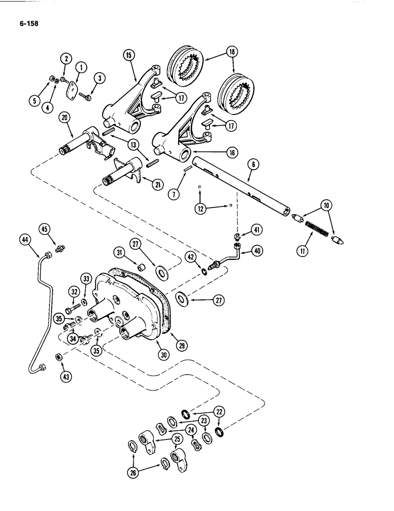 Схема запчастей Case IH 4494 - (6-158) - RANGE SHIFT MECHANISM (06) - POWER TRAIN