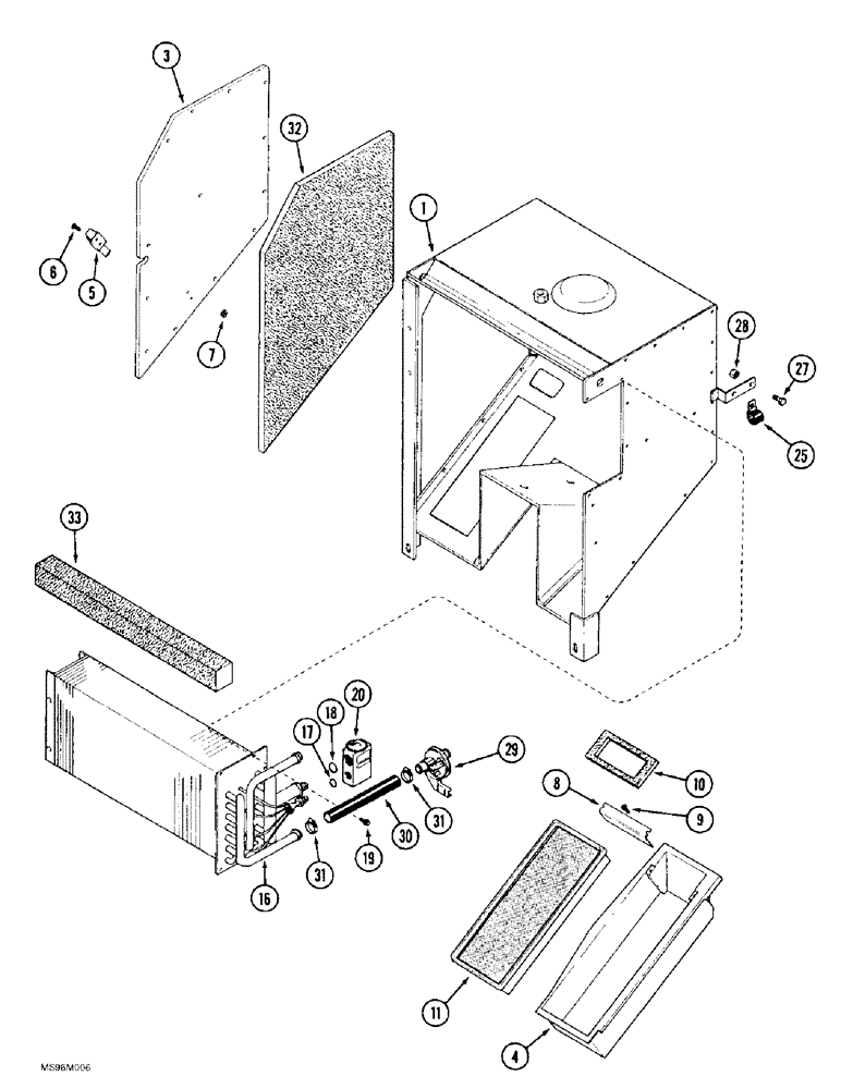 Схема запчастей Case IH 9380 - (9-094) - AIR CONDITIONER AND HEATER MODULE ASSEMBLY, EXTERNAL COMPONENTS (09) - CHASSIS/ATTACHMENTS