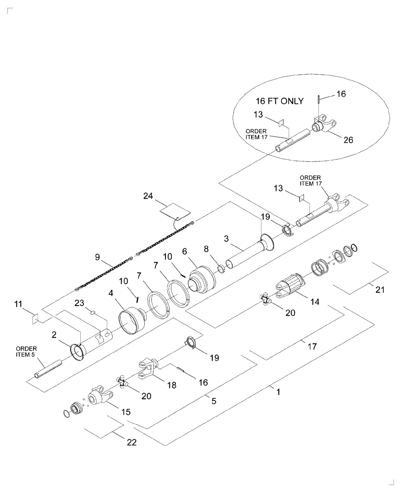 Схема запчастей Case IH 2016 - (20.07[02]) - DRIVE SHAFT, P.I.N.PMN002173 [PNU0002011] TO PPP003801 (58) - ATTACHMENTS/HEADERS