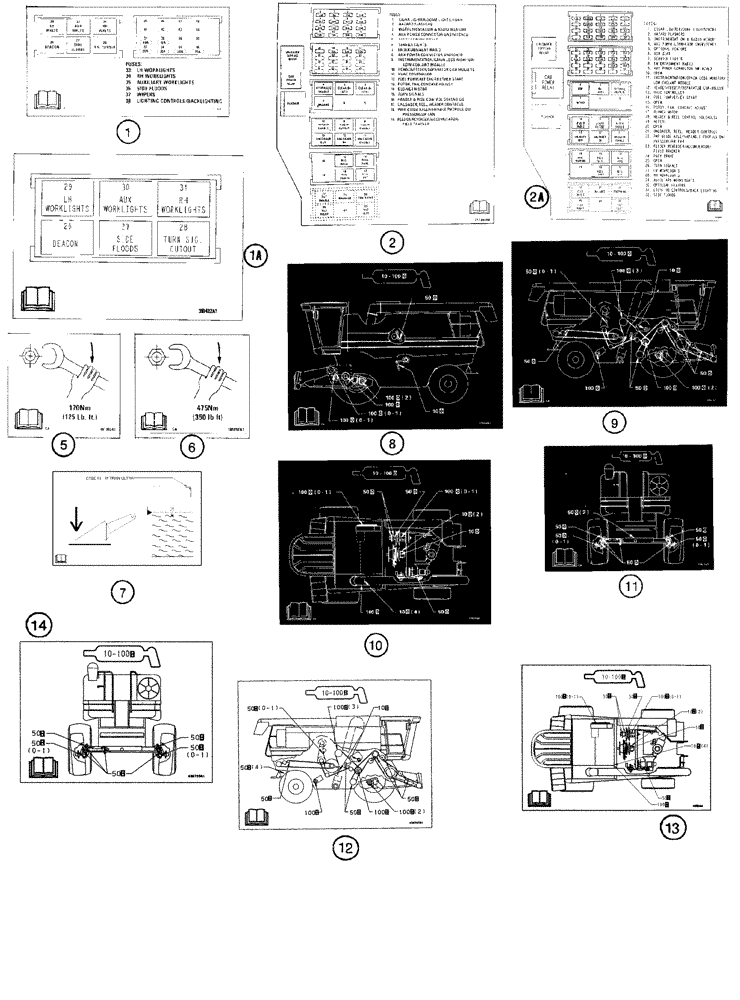 Схема запчастей Case IH 2344 - (09H-22[01]) - DECALS - INFORMATION DECALS WITH READ OPERATORS MANUAL SYMBOL (12) - CHASSIS