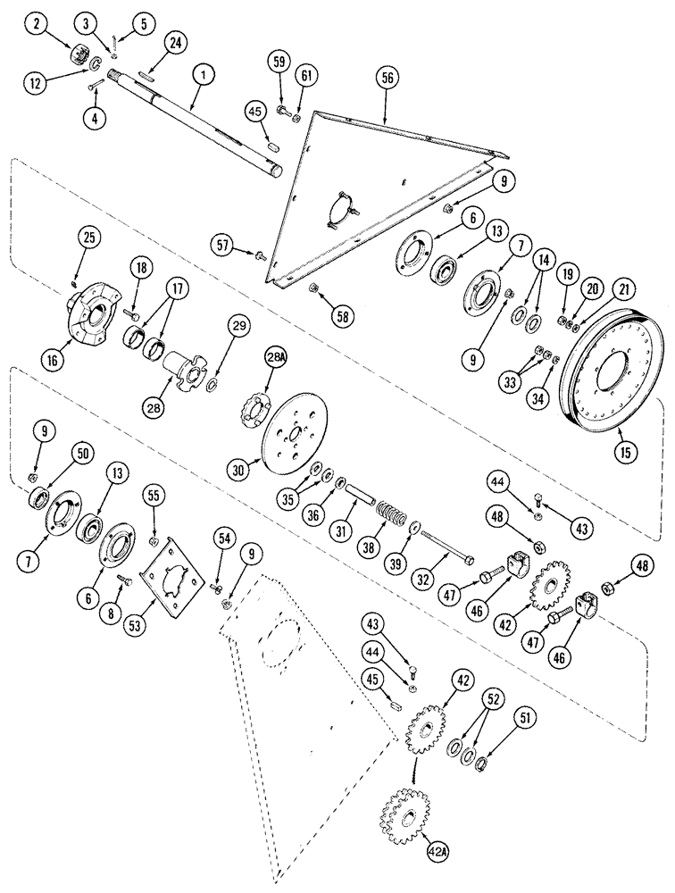 Схема запчастей Case IH 2344 - (09D-16) - ELEVATOR - JACKSHAFT, DRIVE (16) - GRAIN ELEVATORS & AUGERS