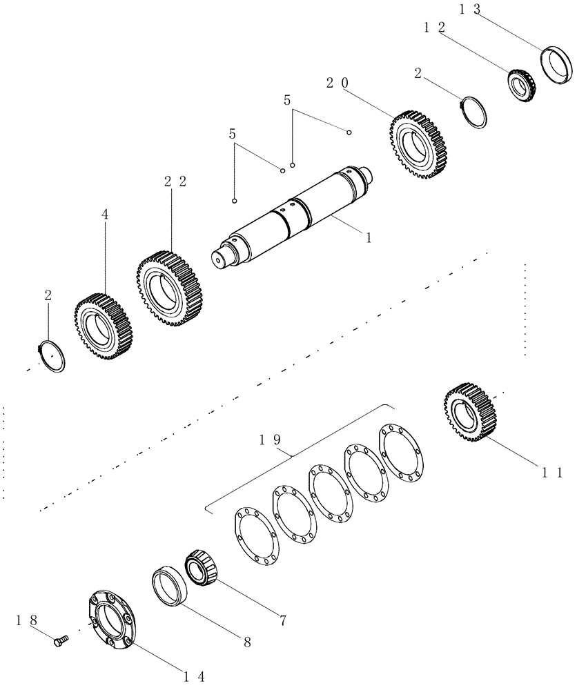 Схема запчастей Case IH MX285 - (06-12) - SPEED TRANSMISSION - COUNTERSHAFT WITHOUT CREEP SPEED (06) - POWER TRAIN