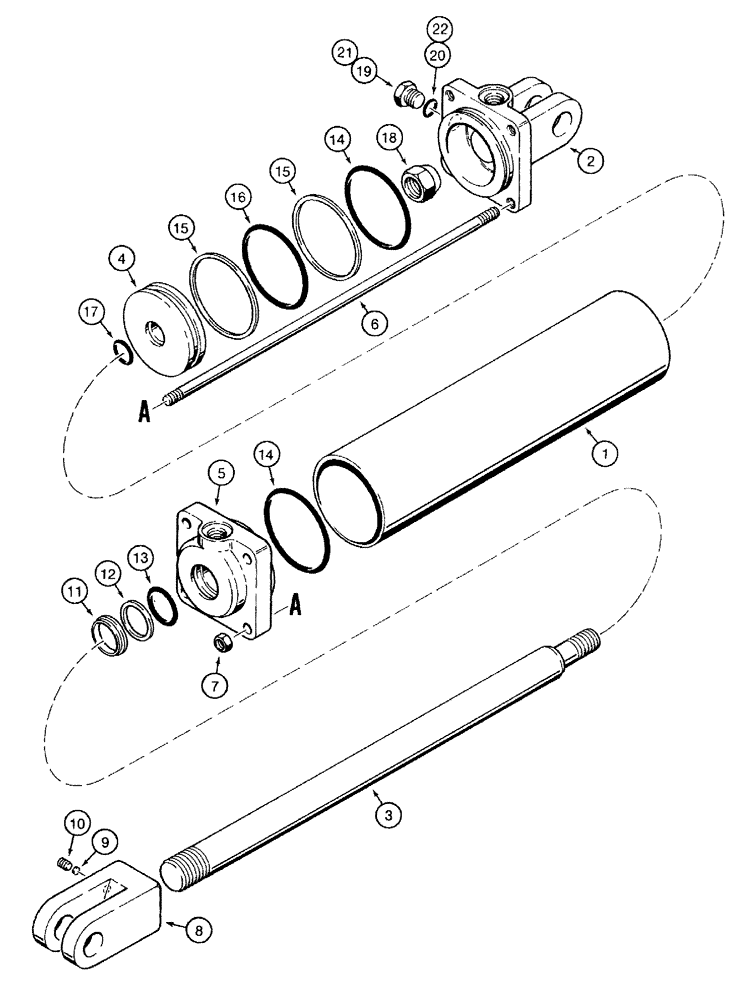 Схема запчастей Case IH 770 - (08-27) - TRANSPORT LIFT CYLINDER - 145435C91, TIE BOLT TYPE, 4 INCH ID (08) - HYDRAULICS