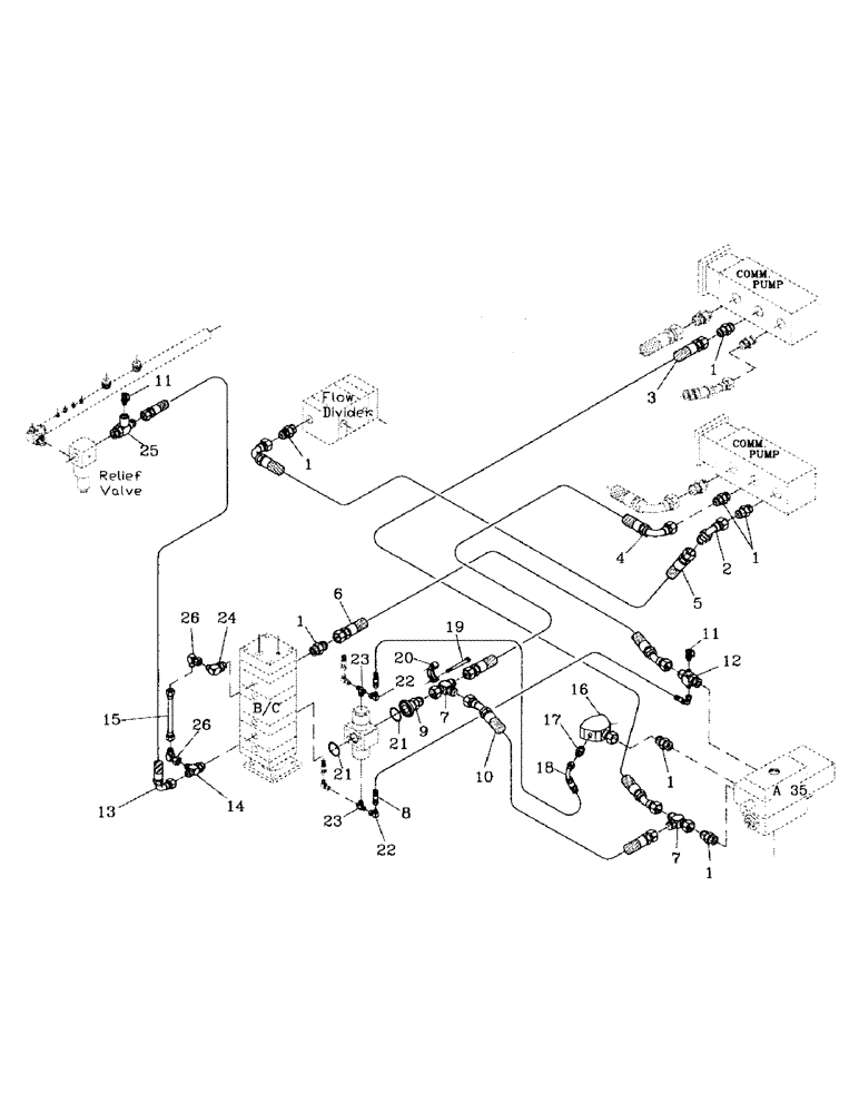 Схема запчастей Case IH 7000 - (B05-45) - HYDRAULIC CIRCUIT, LEG BASECUTTER, FLORIDA OPTION Hydraulic Components & Circuits