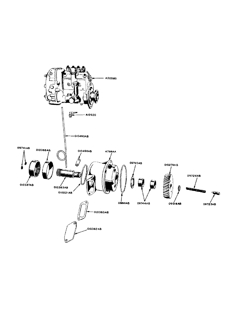 Схема запчастей Case IH 800 - (176) - FUEL PUMP (10) - ENGINE