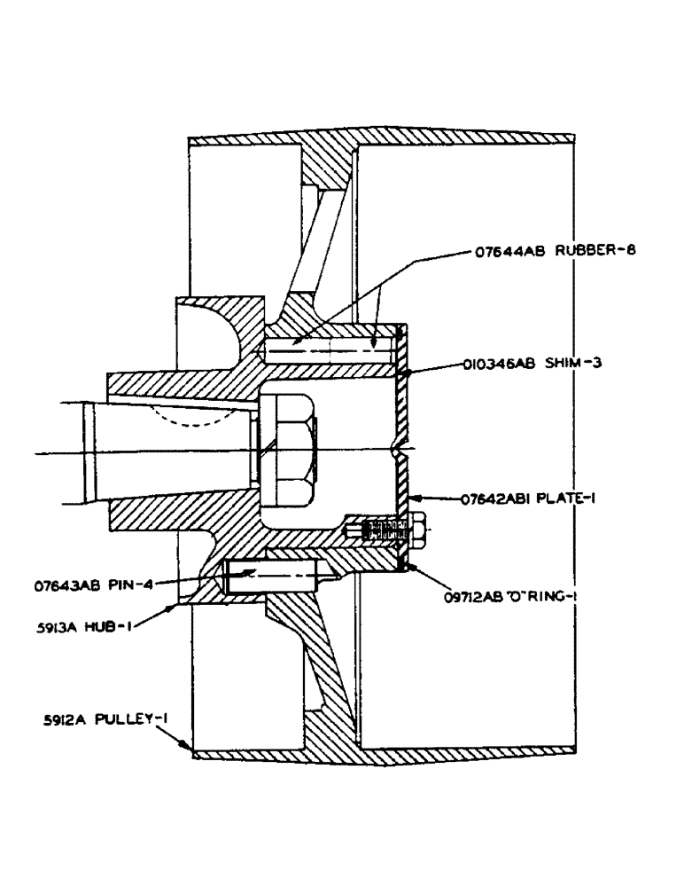 Схема запчастей Case IH DC-SERIES - (073) - RESILIENT BELT PULLEY, DC-3 AND DC-4 (06) - POWER TRAIN