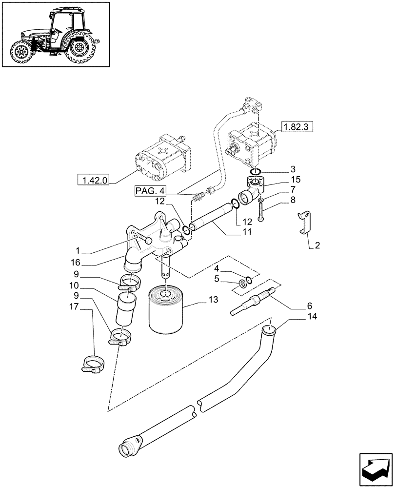 Схема запчастей Case IH JX1060C - (1.82.1[03]) - LIFTER, LINES (07) - HYDRAULIC SYSTEM