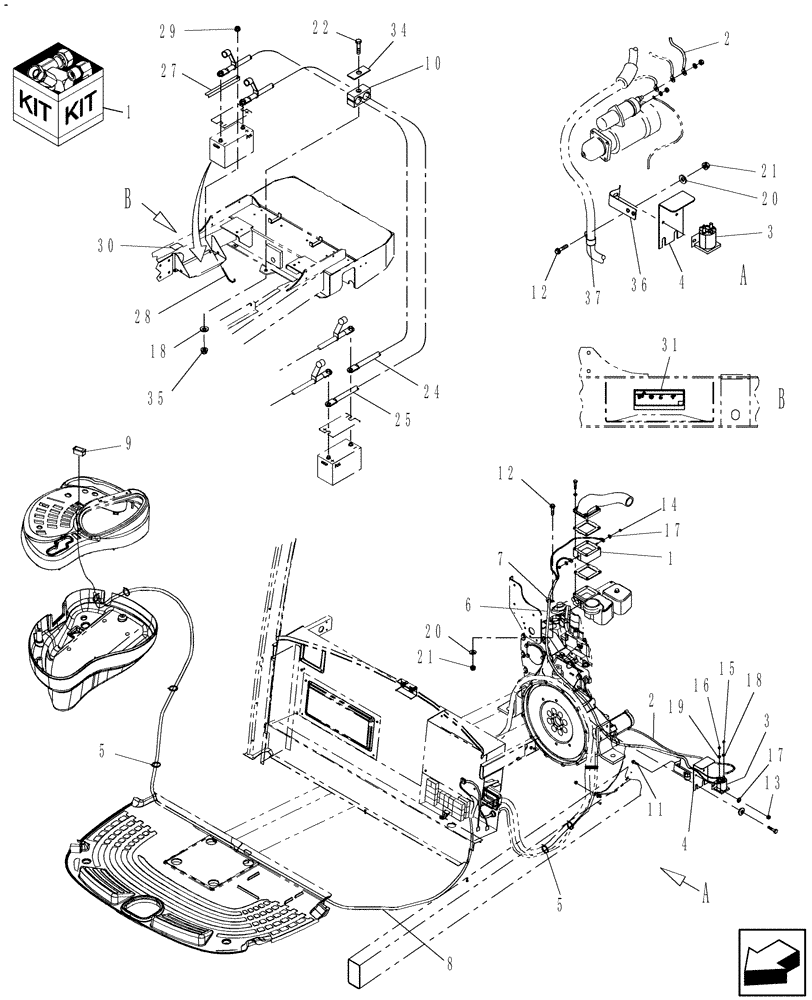 Схема запчастей Case IH WDX1002S - (18.14[3]) - DIA., DELUXE COLD START KIT, MY2011 Attachments