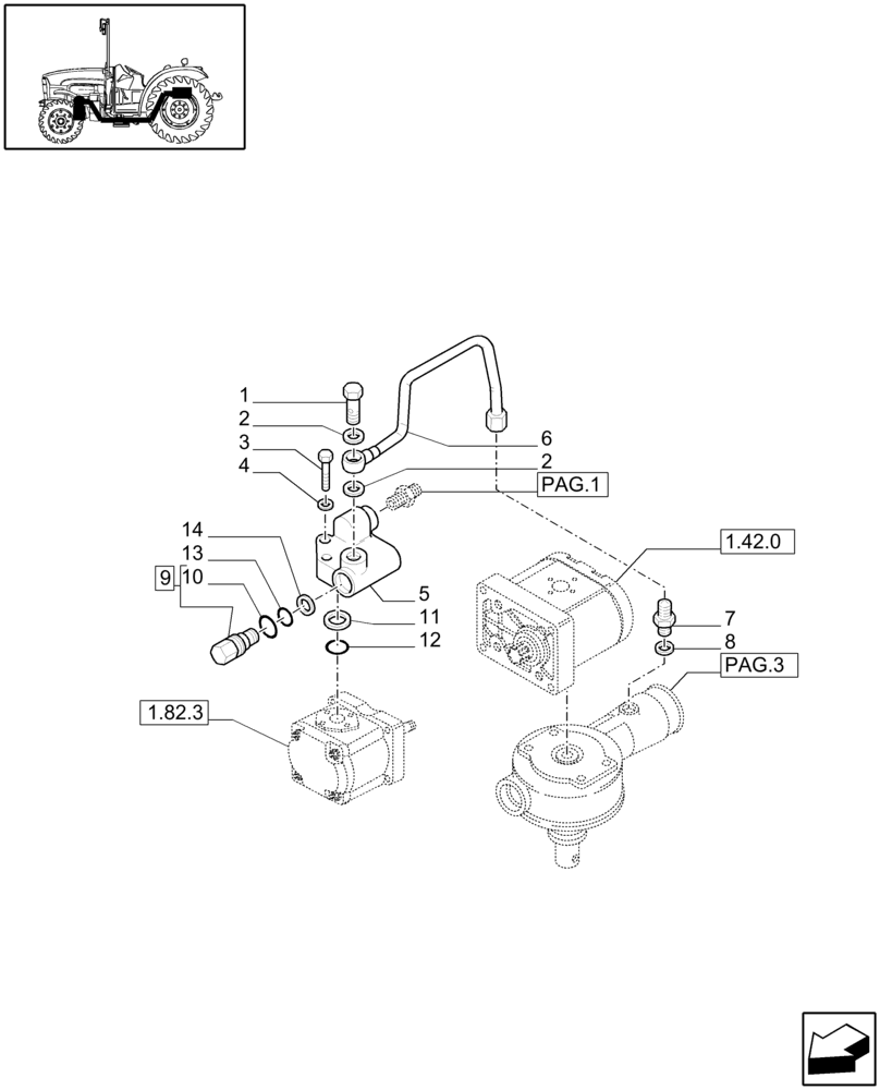 Схема запчастей Case IH JX1070N - (1.82.1[04]) - LIFTER, LINES (07) - HYDRAULIC SYSTEM