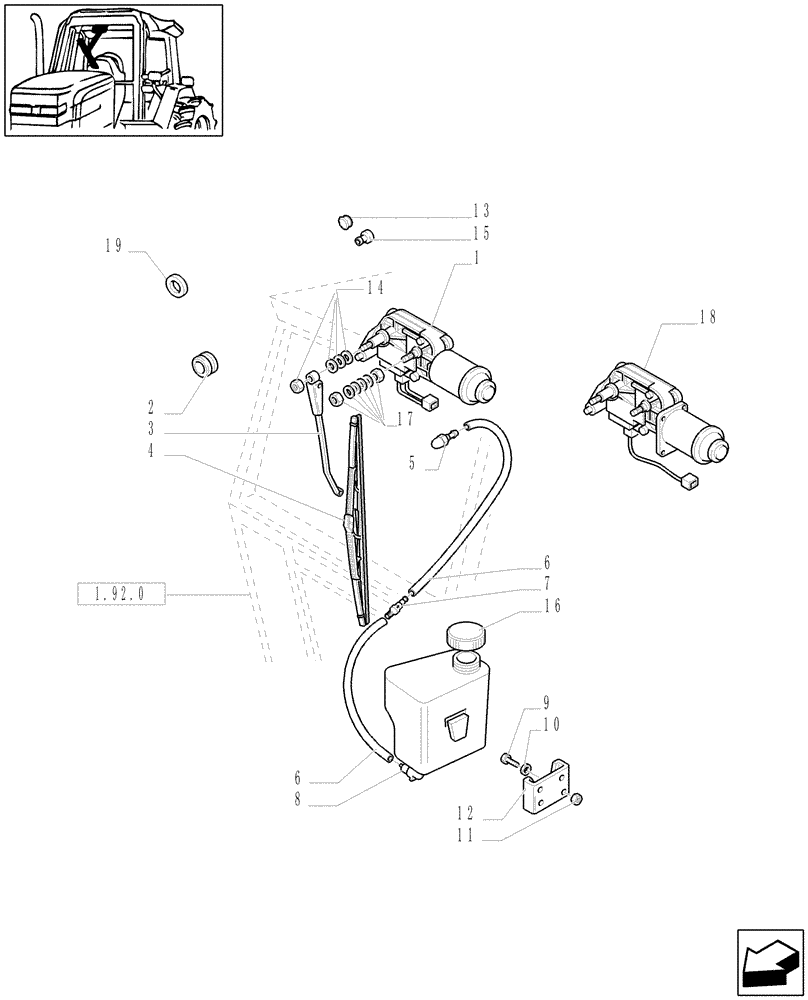 Схема запчастей Case IH JX1090U - (1.91.5) - CAB - FRONT WINDSHIELD WIPER (10) - OPERATORS PLATFORM/CAB