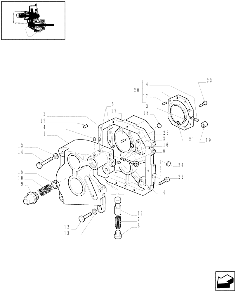 Схема запчастей Case IH JX1090U - (1.80.1/05[01A]) - (VAR.727) SYNCHRO MESH GEARED POWER TAKE -OFF 540 RPM - BOX AND COVER - D5204 (07) - HYDRAULIC SYSTEM