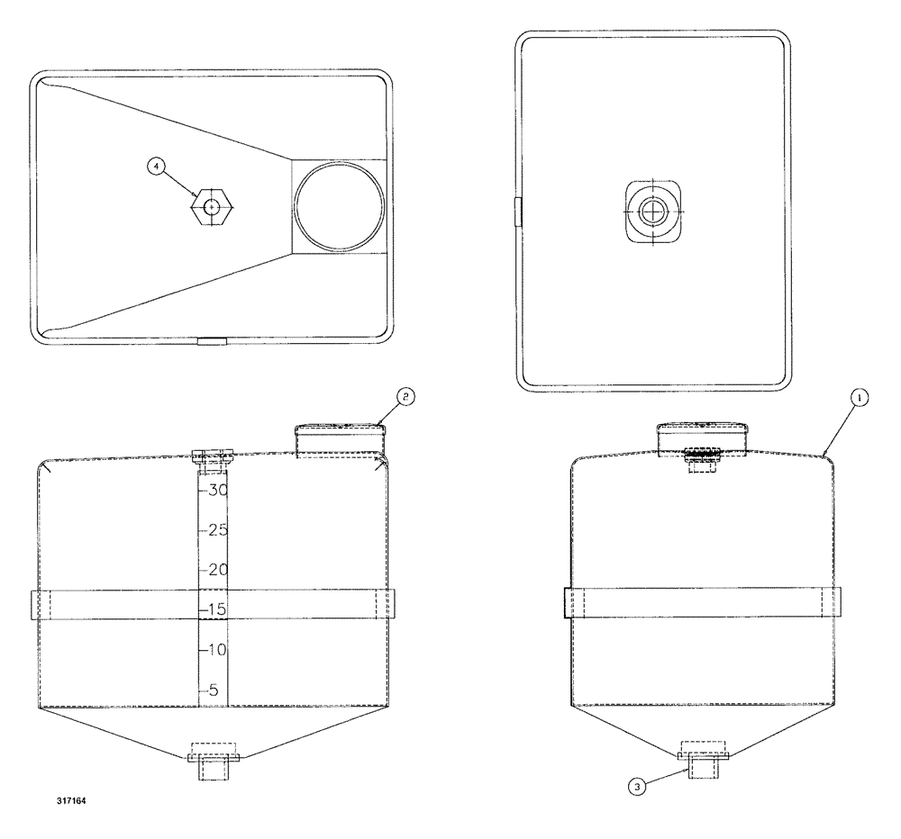 Схема запчастей Case IH SPX3200B - (159) - TANK ASSEMBLY - 35 GALLON (78) - SPRAYING