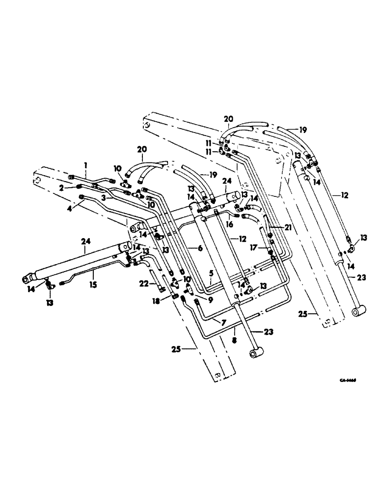 Схема запчастей Case IH 454 - (10-30) - HYDRAULICS, CYLINDER, TUBES AND CONNECTIONS, TRACTORS BUILT PRIOR TO 1972 (07) - HYDRAULICS