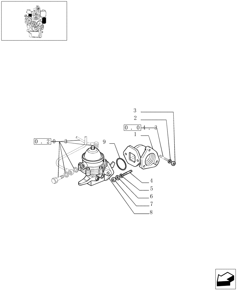 Схема запчастей Case IH JX1075N - (0.20.1) - FUEL PUMP (01) - ENGINE