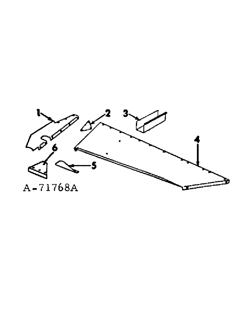 Схема запчастей Case IH 650 - (E-081[A]) - ROW CROP UNIT (ONE ROW) - GATHERING THROAT AND SIDE SHEETS (58) - ATTACHMENTS/HEADERS