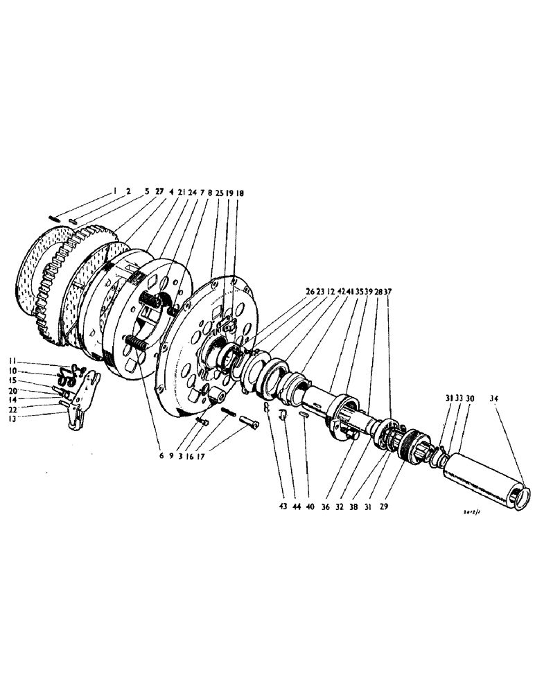 Схема запчастей Case IH 995 - (B02) - CLUTCH, DOUBLE CLUTCH, 990 AND 995 LIVEDRIVE TRACTORS (03.1) - CLUTCH