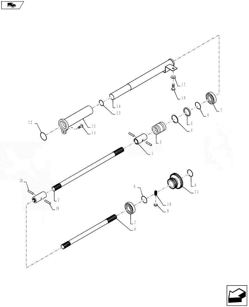 Схема запчастей Case IH FARMALL 35B - (23.101.01) - FRONT & REAR 4WD SHAFT (23) - FOUR WHEEL DRIVE SYSTEM