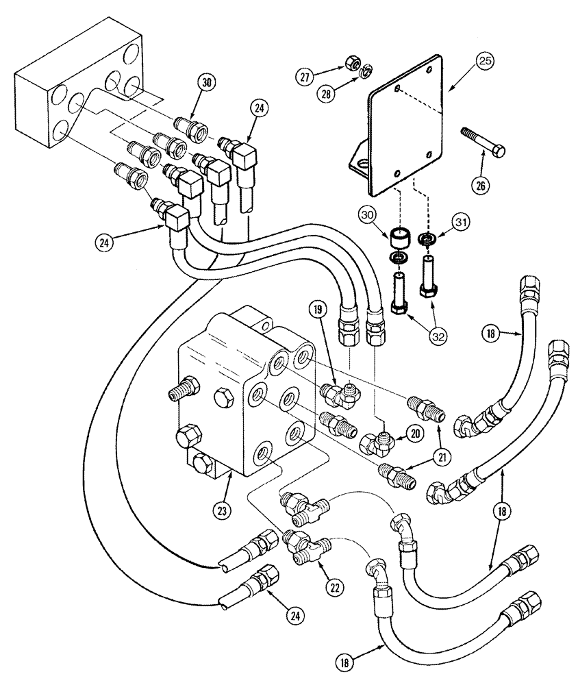 Схема запчастей Case IH L455 - (08-22[02]) - HYDRAULICS MID MOUNT 2 FUNCTION CX50 - CX60 - WITH SELF LEVELING (08) - HYDRAULICS