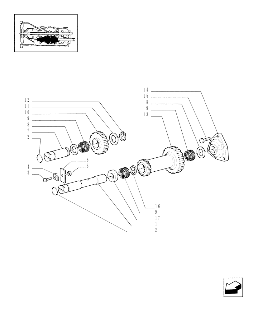 Схема запчастей Case IH JX70 - (1.28.1[05]) - GEARBOX GEARINGS - DRIVING GEARS AND SPACERS (03) - TRANSMISSION