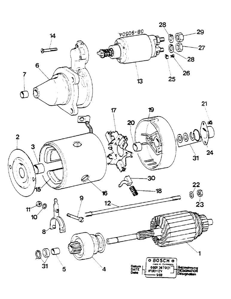 Схема запчастей Case IH D-268 - (09-35) - STARTING MOTOR 