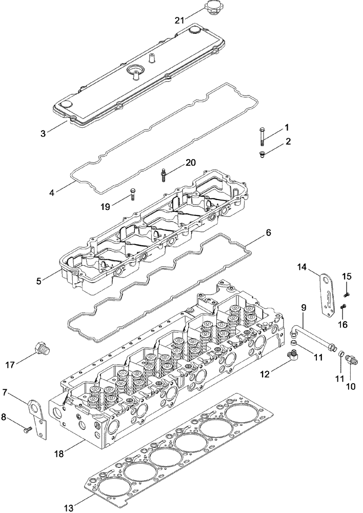 Схема запчастей Case IH 620 - (02-13) - CYLINDER HEAD AND COVER (01) - ENGINE