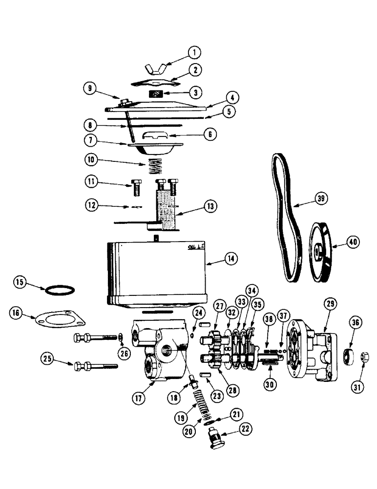 Схема запчастей Case IH 855 - (28) - F49385 HYDRAULIC PUMP 