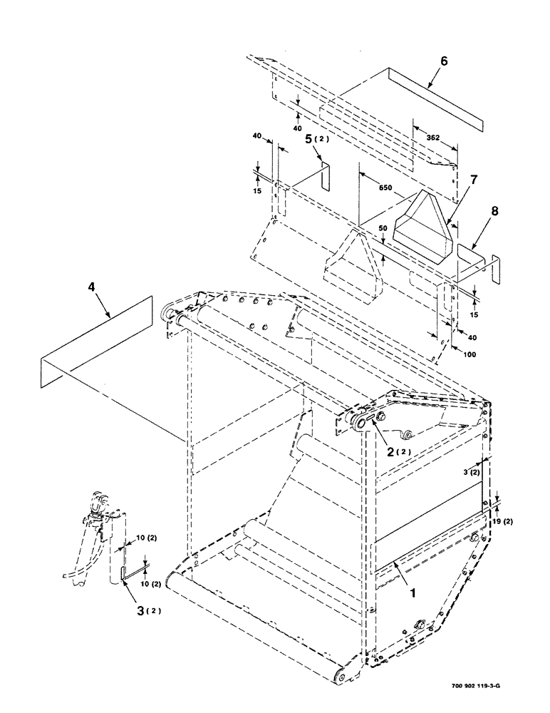 Схема запчастей Case IH 8430 - (7-20) - DECALS AND LOCATION DIAGRAM (TAILGATE) (12) - MAIN FRAME