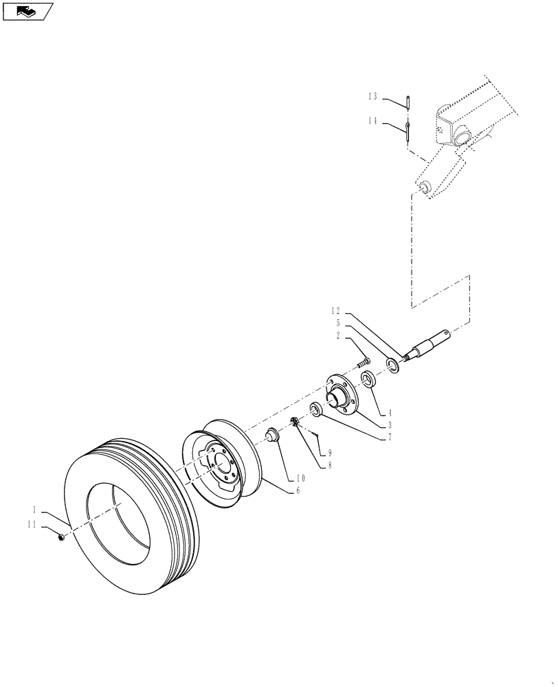 Схема запчастей Case IH WR102B - (44.520.01) - WHEELS, REAR (44) - WHEELS