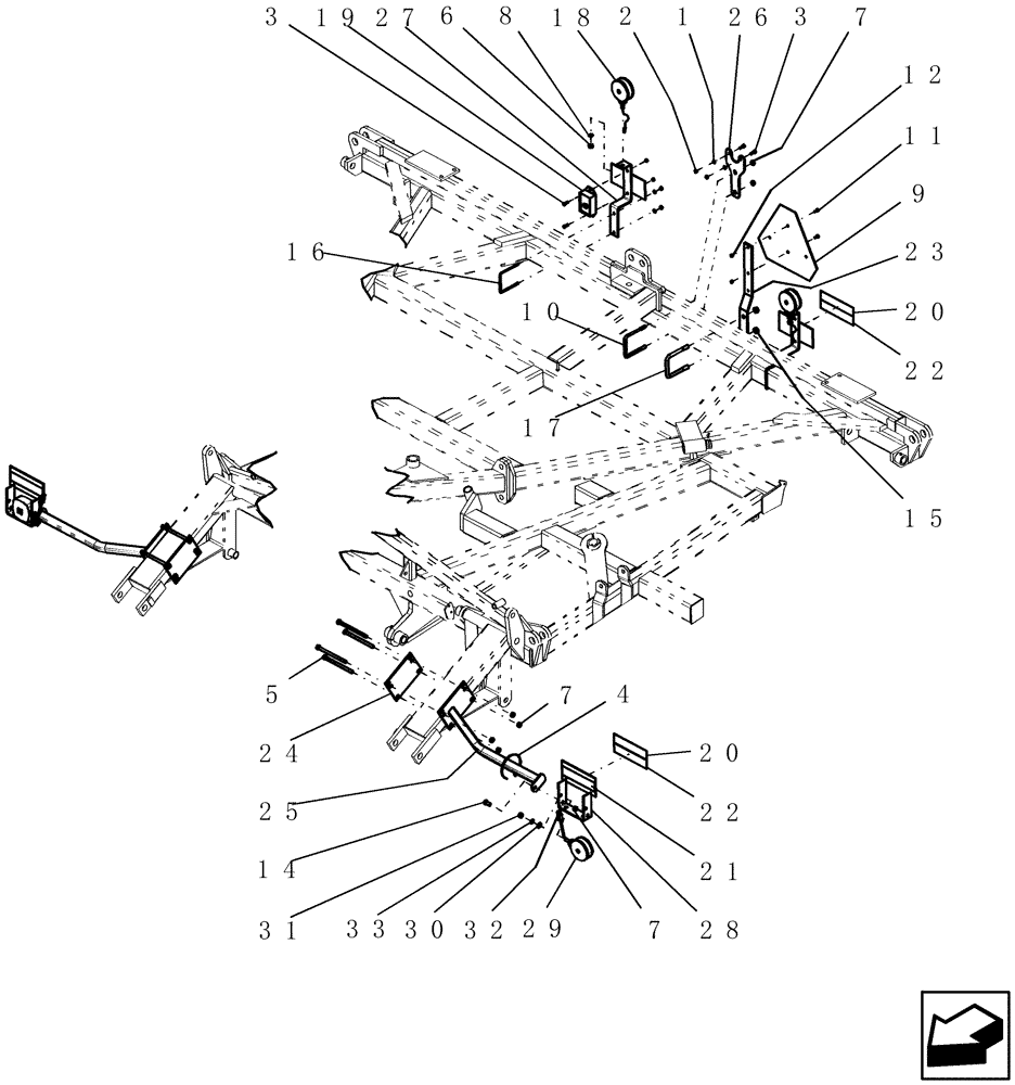 Схема запчастей Case IH 600 - (55.404.02) - SAFETY/TRANSPORT LIGHTING BRACKETS (55) - ELECTRICAL SYSTEMS