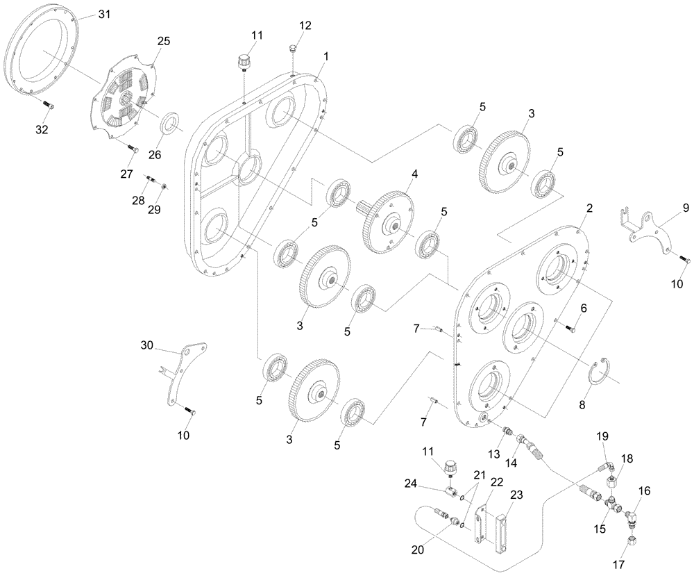 Схема запчастей Case IH A7700 - (C06.03[01]) - Gearbox {CASE IH 10.3L} VICKERS (03) - POWER TRAIN