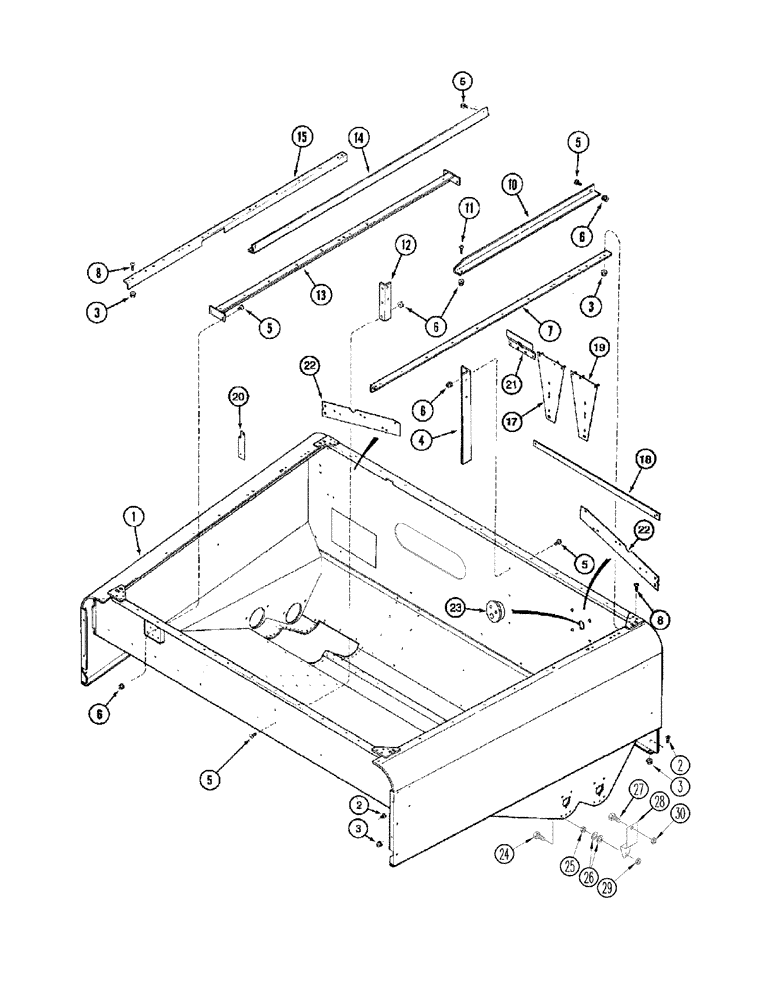 Схема запчастей Case IH 2377 - (09E-02) - GRAIN TANK - SUPPORTS, UPPER (17) - GRAIN TANK & UNLOADER