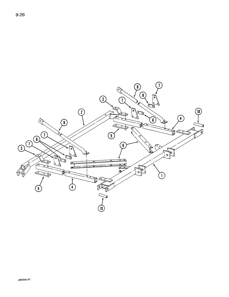 Схема запчастей Case IH 6300 - (9-026) - CENTER HITCH AND STABILIZER THREE DRILL (09) - CHASSIS/ATTACHMENTS