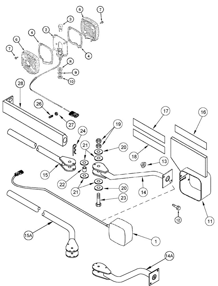 Схема запчастей Case IH 2388 - (04-43) - LAMP ASSY - FLASHERS, SIDE (06) - ELECTRICAL