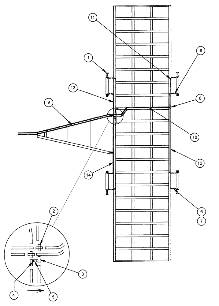 Схема запчастей Case IH ATX - (08-26) - HYDRAULIC WING LIFT SYSTEM, 3612 AND 4012 DRILLS - 4 RANK, 3 PLEX (08) - HYDRAULICS