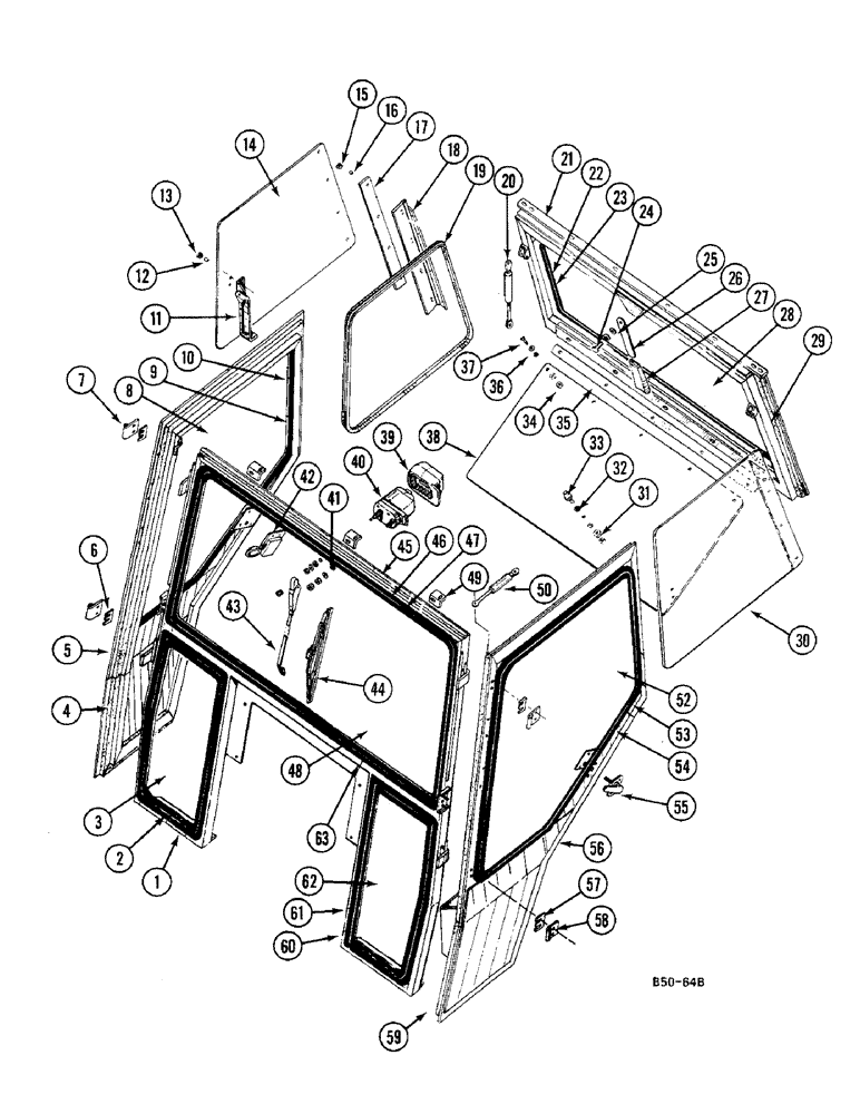 Схема запчастей Case IH 685 - (9-702) - SAFETY CAB (09) - CHASSIS/ATTACHMENTS