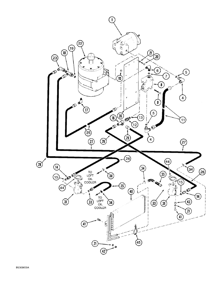 Схема запчастей Case IH 950 - (8-07A) - BLOWER PUMP HYDRAULIC SYSTEM, 11 ROW & 15 ROW SOLID ROW CROP (08) - HYDRAULICS