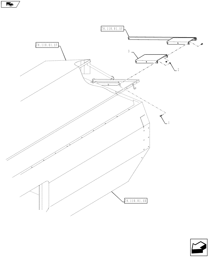 Схема запчастей Case IH 810 - (78.110.01.AG) - FLIP TOP HANDLE EXTENSION, USED WITH WET KIT ONLY (78) - SPRAYING