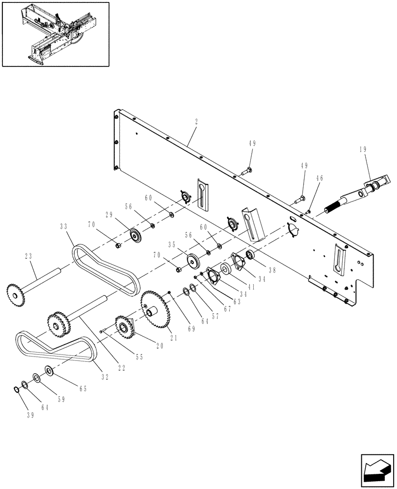 Схема запчастей Case IH SB531 - (60.220.04[1]) - FEEDER FINGER DRIVE, SB531 (60) - PRODUCT FEEDING