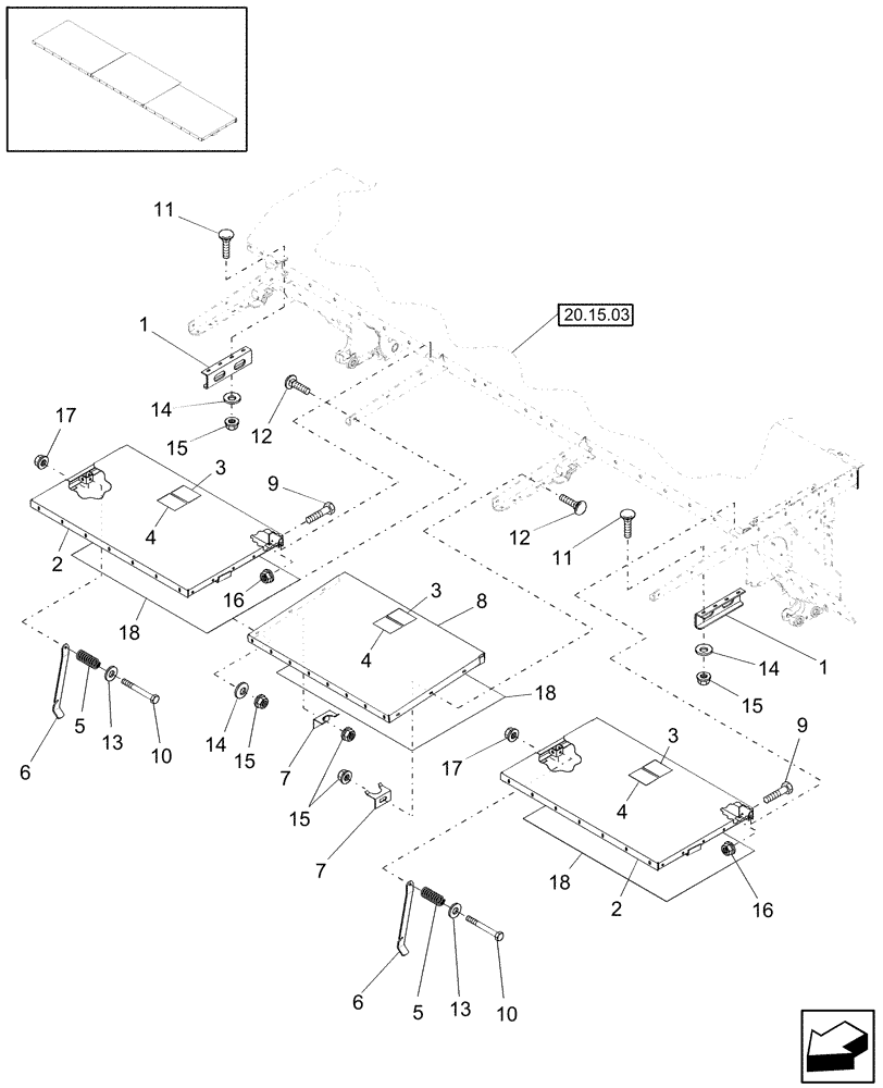 Схема запчастей Case IH RD132 - (20.08.03) - SHIELDING, CENTER (00) - COMPLETE MACHINE