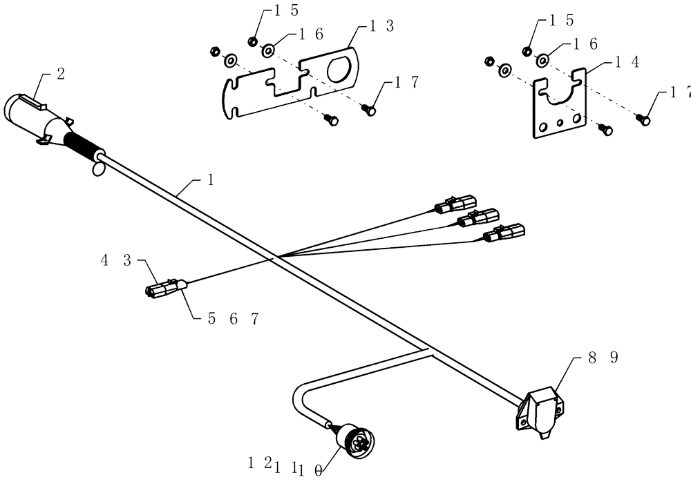 Схема запчастей Case IH 3380 - (55.100.01) - AIR CART LIGHTING HARNESS (55) - ELECTRICAL SYSTEMS