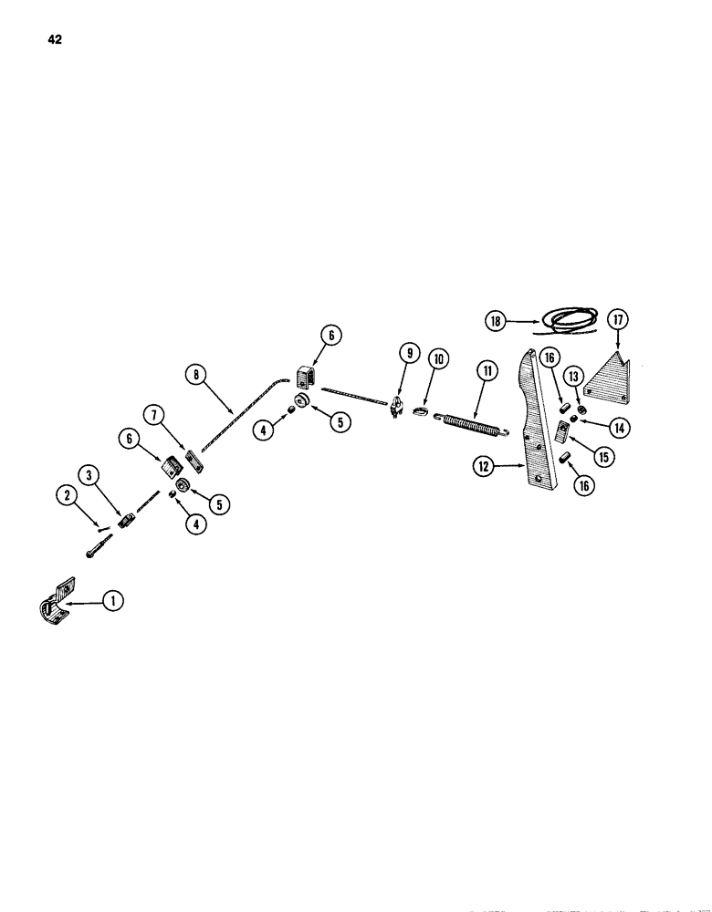 Схема запчастей Case IH 86 - (42) - REMOTE CONTROL CLUTCH, 86 AND 96 GROUND DRIVE RAKES 